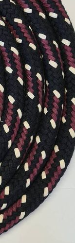Baumwollzügel extra schwer und rund - 3 Meter - schwarz-lila-natur